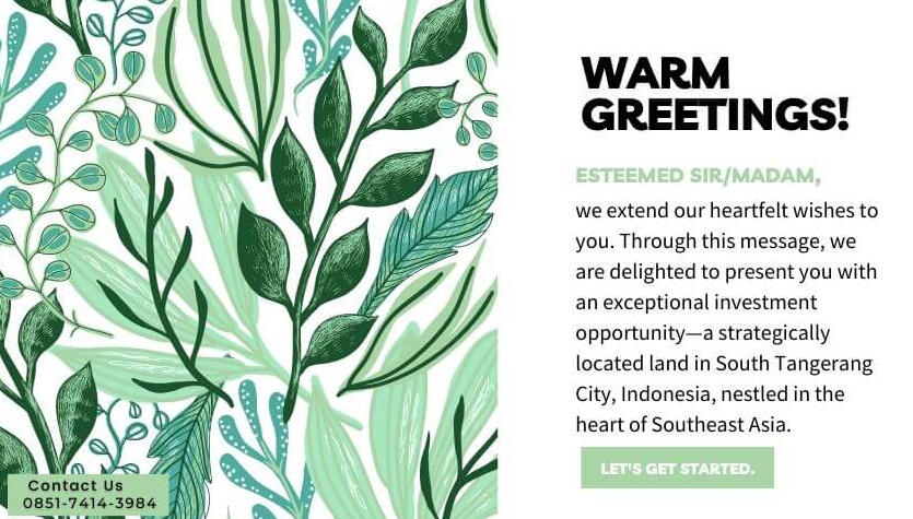 Image: Warm greetings and exceptional investment opportunity in South Tangerang City, Indonesia.